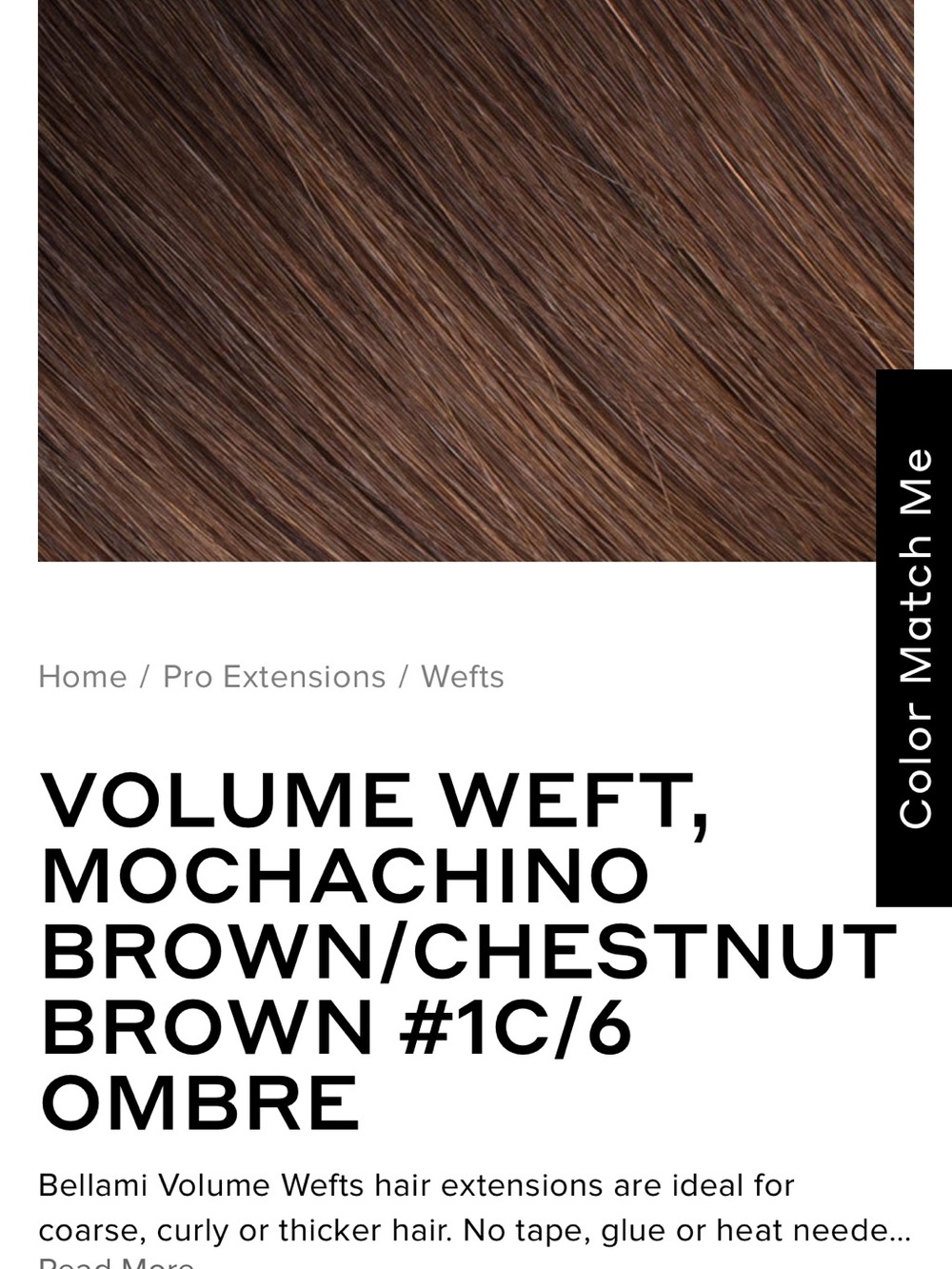 BELLAMI Volume Weft Hair Extensions - Mochachino Brown / Chestnut Brown Ombre